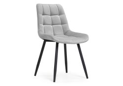 Стул на металлокаркасе Челси велюр светло-серый / черный