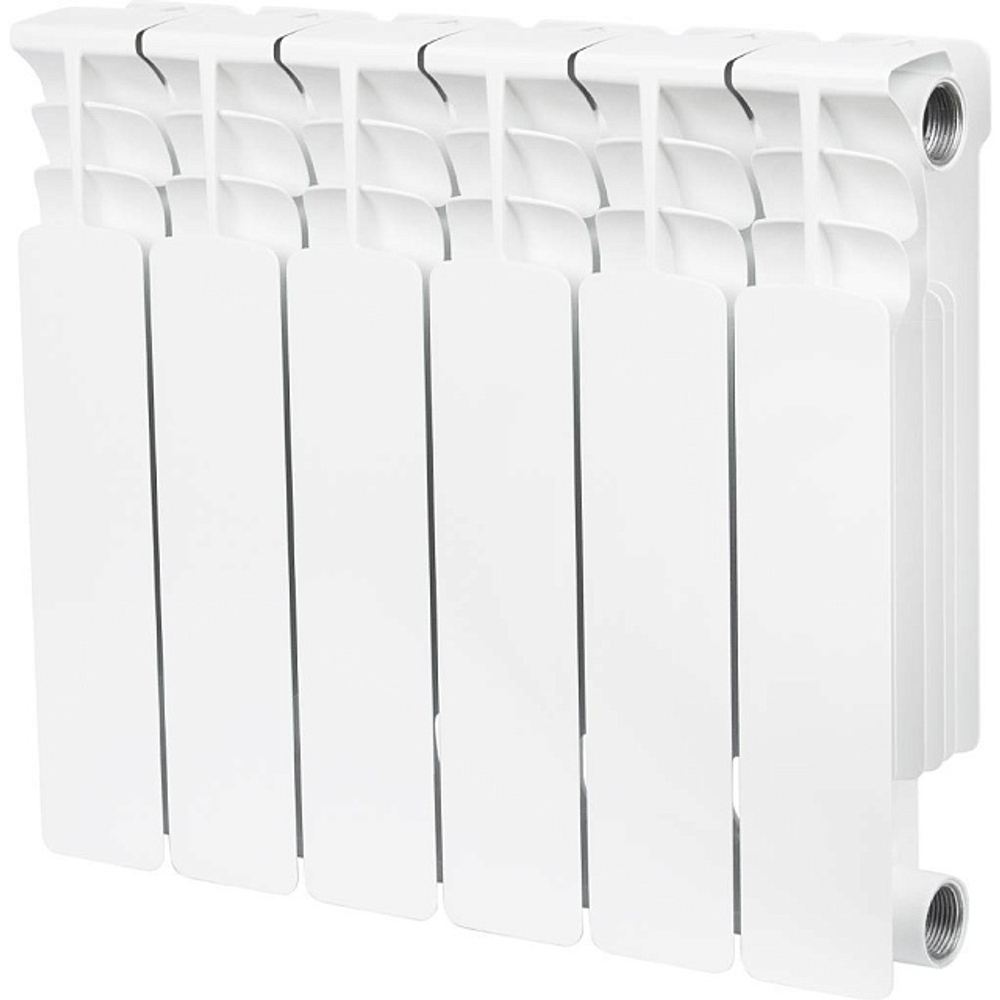 Радиатор биметаллический STOUT Space 350 - 6 секций (подключение боковое, цвет белый)