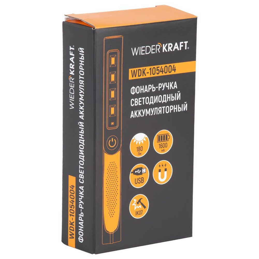 WDK-1054004 Светодиодный аккумуляторный фонарь-ручка, 180 Лм