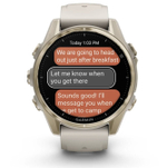 Умные часы Garmin Fenix 8, 43 мм, AMOLED, Sapphire Soft Gold with fog Gray/Dark sandstone silicone band