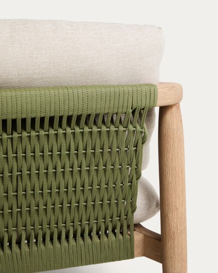 Уличное кресло Menfi из массива акации и зеленой веревки