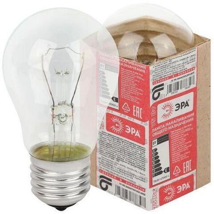 Лампа накаливания A50 75-230-E27 75Вт грушевидная Е27 230В ЭРА Б0039119
