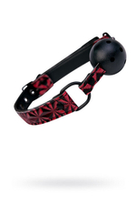 Кляп-шар с ремешками из материала с 3d-эффектом (Цвет: красный с черным)