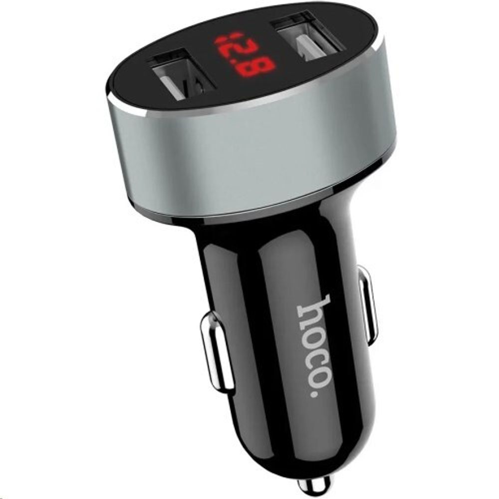 Зарядное устр-во в прикур. 2 USB 2.1A + вольтметр (HOCO.)