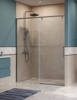 Душевая дверь шириной 160см BelBagno SOFT_CLOSE-1-BF-1-160-C-GM профиль оружейная сталь, стекло прозрачное