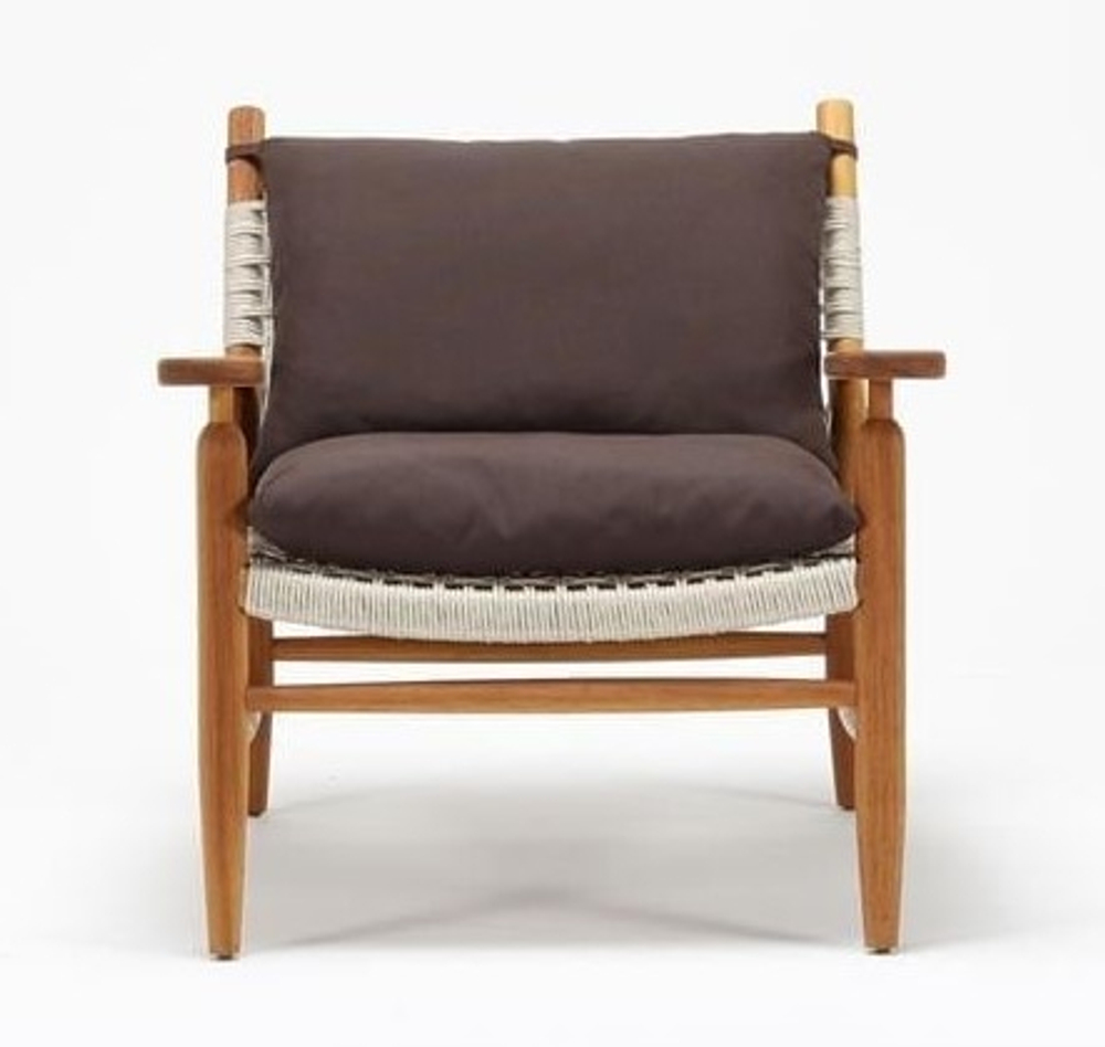 Кресло деревянное плетеное с подушками Tagliamento Helio