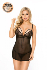 Сорочка ночная и трусики Softline Collection Cheryl черный S/M