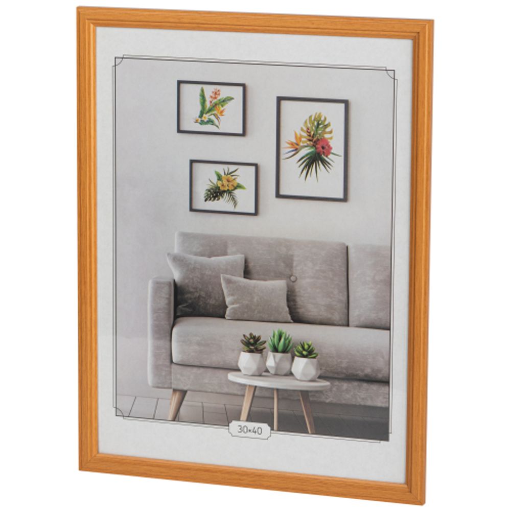 Фоторамка Image Art С22 МДФ универсальная 30х40 цвет янтарь вставка прозрачный пластик | Image Art