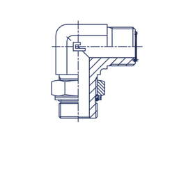 Штуцер FH90 D10 ORFS 11/16 - BSP 3/8