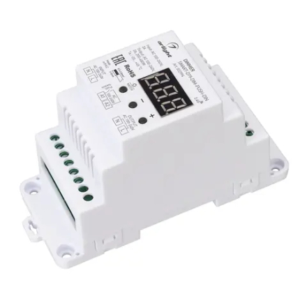 Диммер SMART-D19-DIM-PUSH-DIN (230V, 2A, TRIAC, 2.4G) (Arlight, IP20 Пластик, 5 лет) 032994
