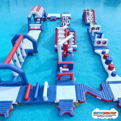 Надувной аквапарк на воде «Морской драйв» 25×12×3 м