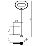 Заготовка сувальдного ключа 14201 GPZ4D (желтый)