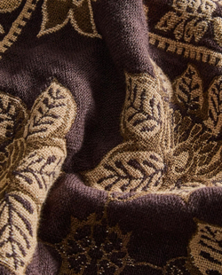 Zara Home - Жаккардовый цветочный плед, коричневый, 140x190 см