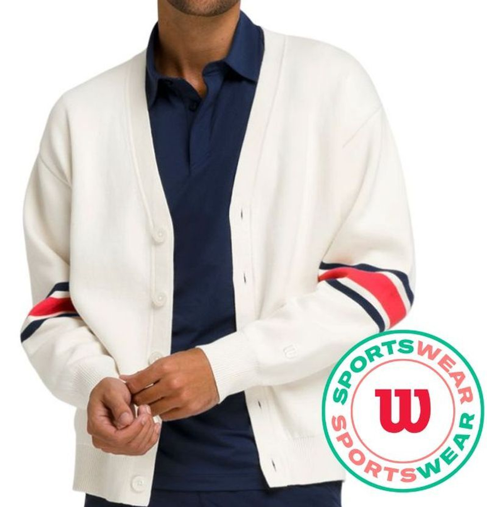 Мужская теннисная кофта Wilson Westport Cardigan - Бежевый
