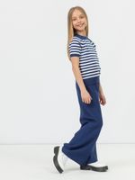 Джемпер для девочки с коротким рукавом AT1012 сапфир-белый