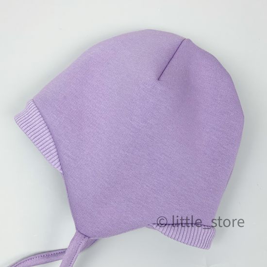 Шапочка из футера с начесом "Simple" Лаванда
