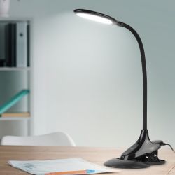 Настольный светильник ЭРА NLED-454-9W-BK светодиодный на прищепке со съемной вставкой-основанием черный | Светодиодные настольные лампы