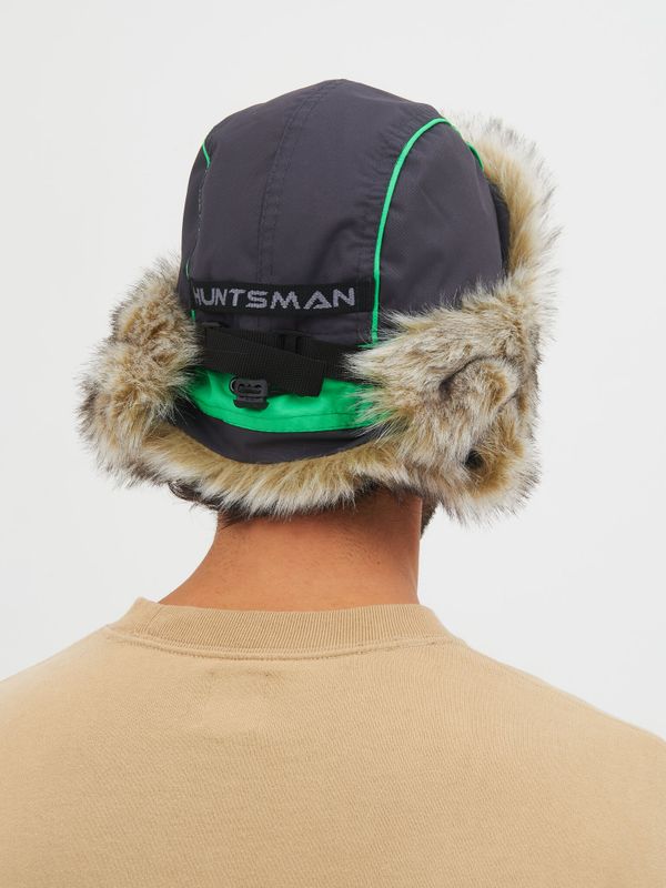 Шапка ушанка зимняя Yakutia цвет Тёмно-серый ткань Galaxy Breathable иск. мех Волк