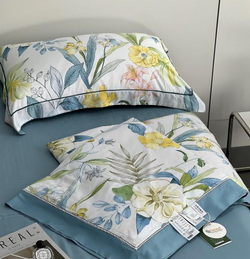 Постельное белье Тенсель с летним одеялом, двуспалк голубой