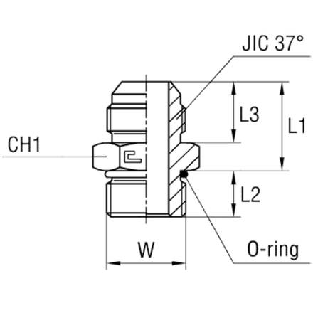 Штуцер FRLG JIC 7/16" UNF3/4"