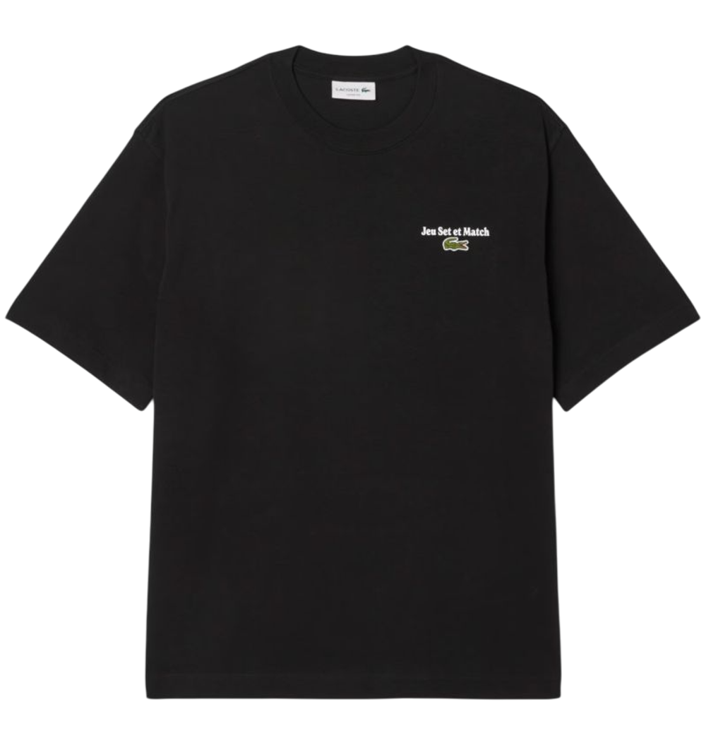 Теннисная футболка Lacoste Loose Fit Heavy Jersey Printed - black