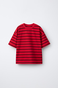 ZARA ФУТБОЛКА HEAVY WEIGHT В ПОЛОСКУ, ПОЛОСКИ