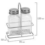 Набор для специй 2х80 мл, CLASSIC, солонка + перечница на подставке, стекло/сталь, WEGLA (ВЕГЛА), 700227