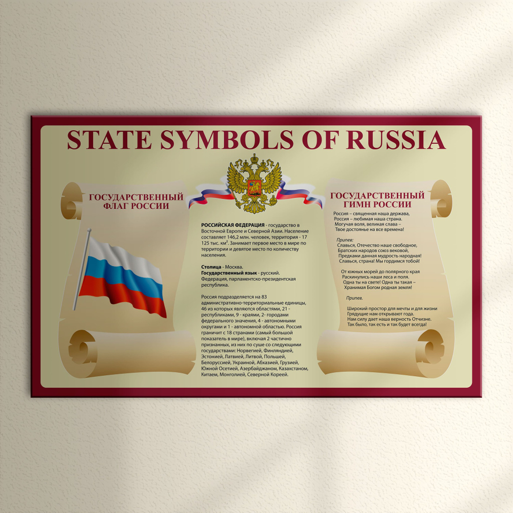 Табличка State symbols of Russia. Государственные символы России 151000512