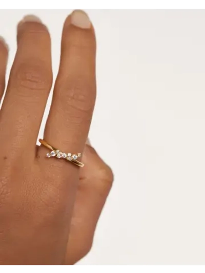 Кольцо женское PDPaola Natura серебро 925 пробы покрытое золотом 750 пробы AN01-886