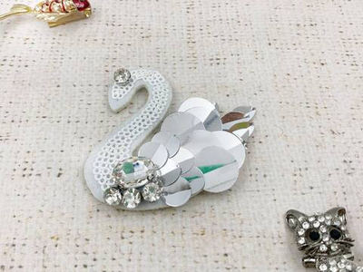 Декоративный пришивной элемент, текстиль, р. 5,5х5,7 см