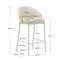 Стул полубарный Eamy из бежевой экокожи, ясеневого шпона с натуральной отделкой и бежевого металла
