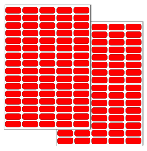 Красные виниловые наклейки для маркировки Policomprint М8, 25х10 мм. 160 шт. Глянец.