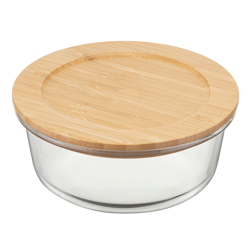 Набор круглых контейнеров 3шт Smart Solutions с бамбуковыми крышками