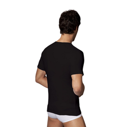 Мужская футболка черная с V-образным вырезом из натурального хлопка Doreanse 2810