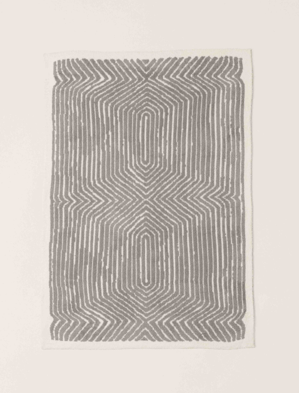 Плед 137х183 Barefoot Dreams Asscher кремовый с серым трикотажный