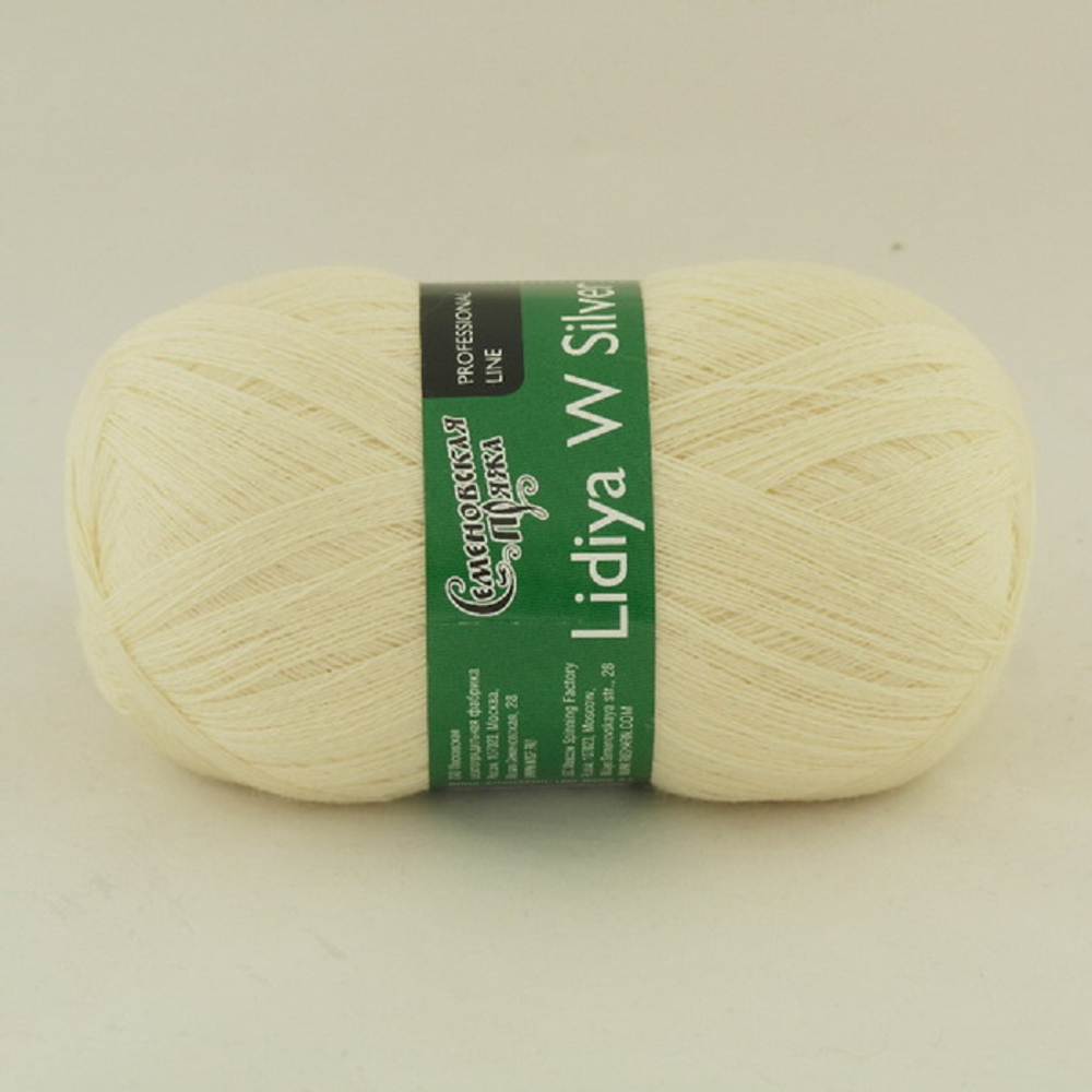Семеновская Пряжа "Лидия Silver ЧШ" 100% имп. меринос 1613м/100гр