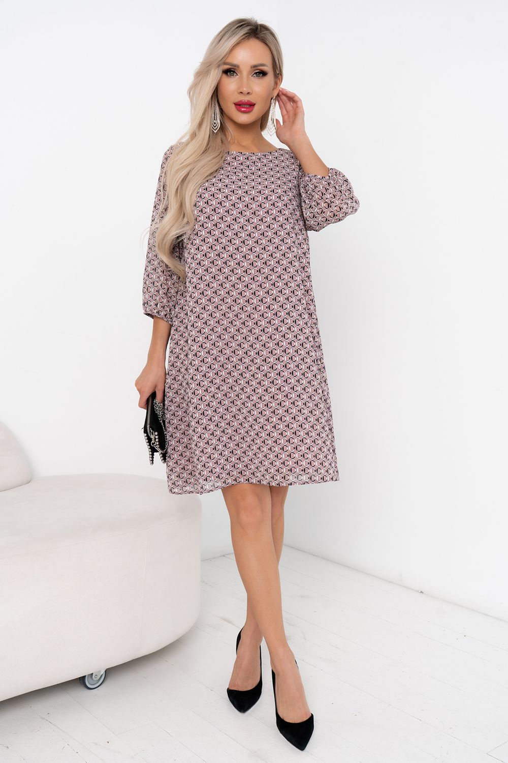 Платье Кэйти (пудровый)-46р-р Р11-1176/2 Nikol