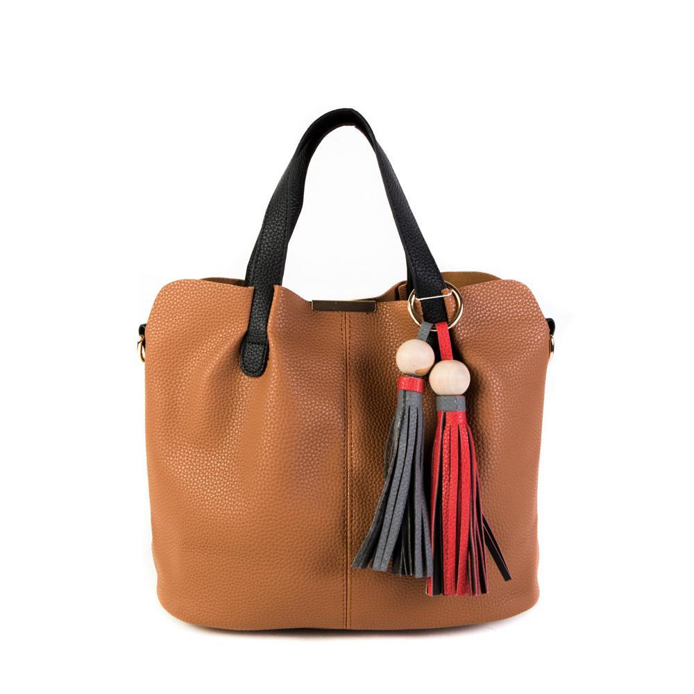 Стильная женская повседневная коричневая сумочка из экокожи Dublecity 8378-6