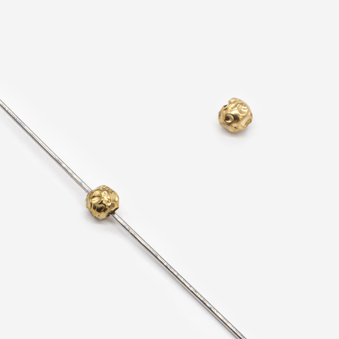 Бусина-разделитель рифленая, 3,5мм, сталь, позолота