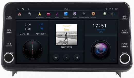 Магнитола для Toyota RAV4 50 2019-2024+ (рынок РФ и ОАЭ) - Carmedia ZF-6028-DSP монитор 11.8" с крутилками на Android 9, 4ГБ-64ГБ
