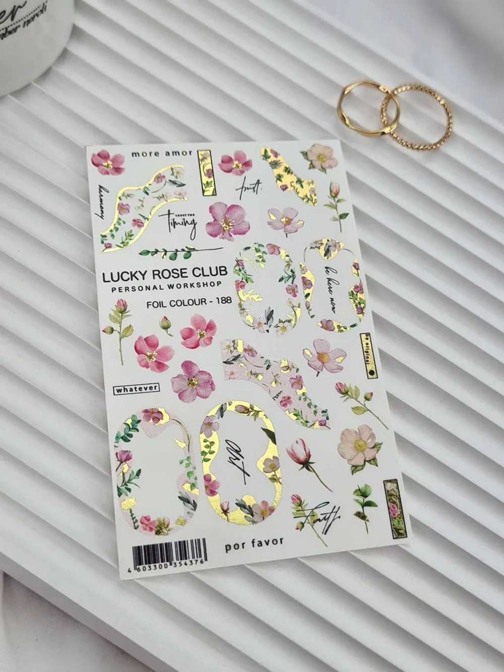 Lucky Rose Слайдеры наклейки для ногтей Foil 188