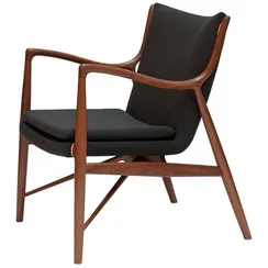 Кресло Finn Juhl Model 45, орех, черная рогожка