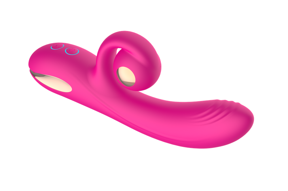 Силиконовый вибратор-кролик с функцией вращения SW3052-hot-pink