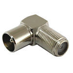 Переходник гнездо F-штекер TV угловой, металл TDM 161650