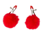 Зажимы на соски Lola Games Angelic с красными меховыми шариками