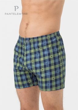Трусы мужские семейные для больших мужчин Pantelemone PMBB-419, клетка оливковая
