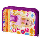 Пенал с наполнением Yalong, 32 предмета, 1 отделение 2 откидные планки, лам. картон, молния, 90 х 200 мм, микс (принцессы, робот, машинка)