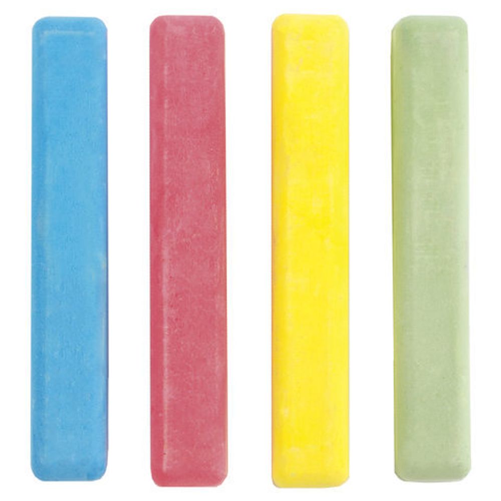 Мел цветной ПИФАГОР, набор 4 шт., квадратный, 221977