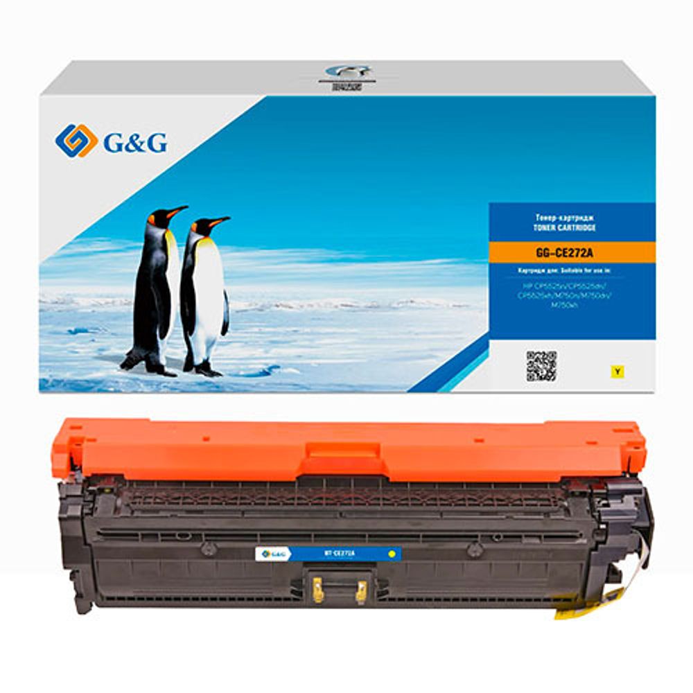 Картридж G&amp;G, аналог HP CE272A/650A желтый 15k с чипом