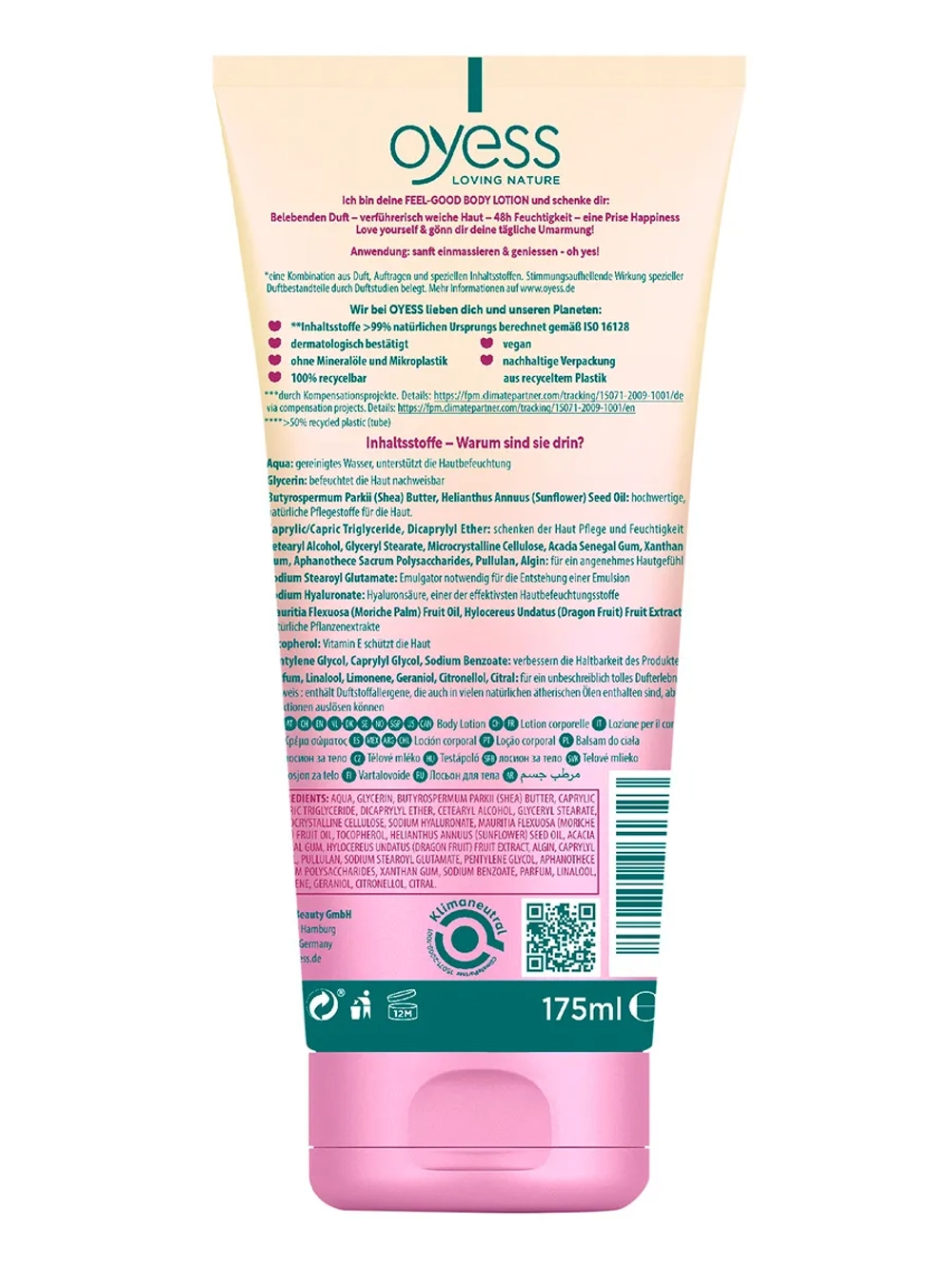 Лосьон для тела с фруктовым ароматом OYESS Feel Good Fruity 175 мл ГЕРМАНИЯ